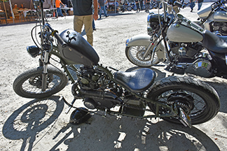 1981 Yamaha XS650 Custom Bobber motorcycle (stripped of all excess parts). Owned by John Barboza.